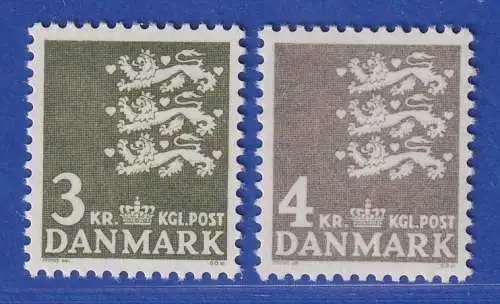 Dänemark 1969 Mi.-Nr.483-484  Freimarken: Kleines Reichswappen.  ** / MNH