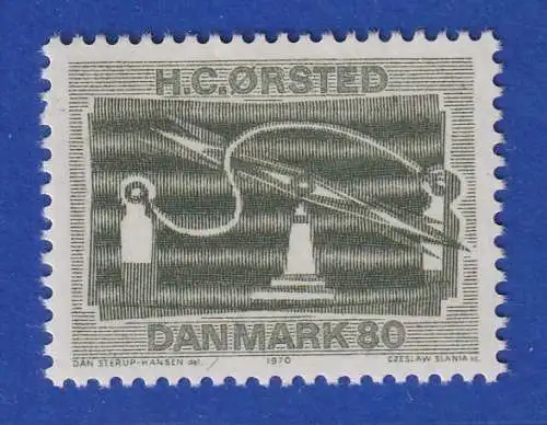 Dänemark 1970 Mi.-Nr.498  150 Jahre Entdeckung Elektromagnetismus ** / MNH