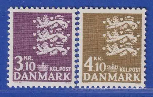 Dänemark 1970 Mi.-Nr.499-500  Freimarken: Kleines Reichswappen** / MNH