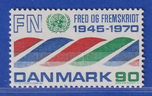 Dänemark 1970 Mi.-Nr.505  25 Jahre Vereinte Nationen (UNO)  ** / MNH