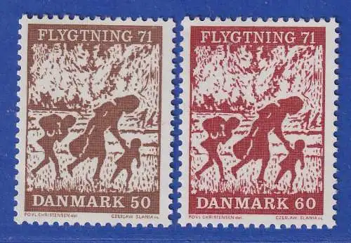 Dänemark 1971 Mi.-Nr.508-509  Flüchtlingshilfe  ** / MNH