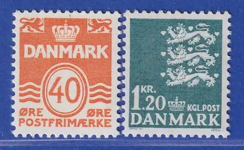 Dänemark 1971 Mi.-Nr.512-513 Freimarken: Wellen / kl. Reichswappen  ** / MNH