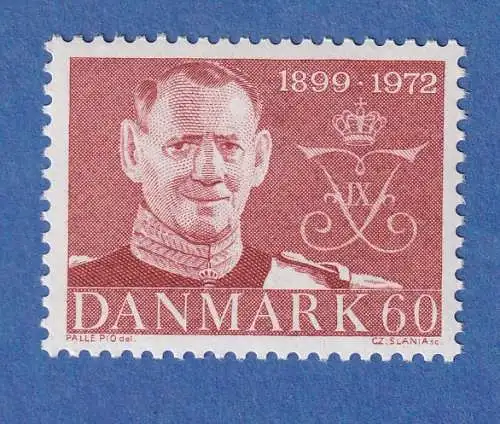 Dänemark 1972 Mi.-Nr.520  73.Geburtstag von König Frederik IX.  ** / MNH