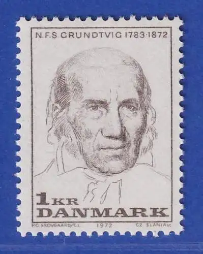 Dänemark 1972 Mi.-Nr.522 100.Tod.von Nikolai Frederik Severin Grundtvig ** / MNH