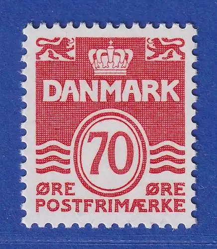 Dänemark 1972 Mi.-Nr.525y  Freimarke: Wellenlinien 70 Öre ** / MNH