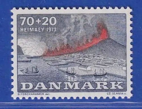 Dänemark 1973 Mi.-Nr.547 Vulkanausbruch auf Heimaey  **/ MNH