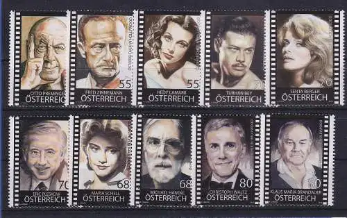 Österreich Filmschauspieler 2010-2018 Lot 10 Werte postfrisch **