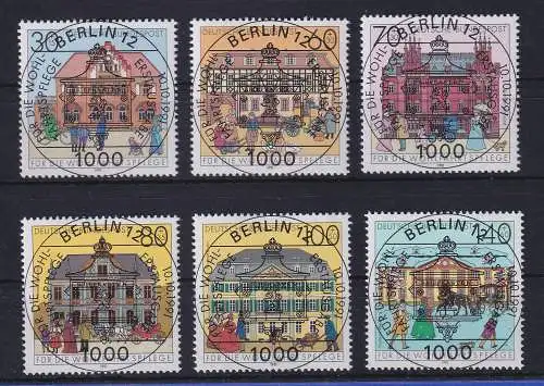 Bund 1991 Wohlfahrt Posthäuser Mi.-Nr. 1563-1568 mit Ersttags-O BERLIN
