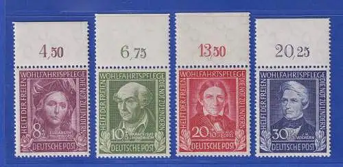 Bund 1949 Helfer der Menschheit Mi.-Nr. 117-120 Oberränder dgz. postfrisch **