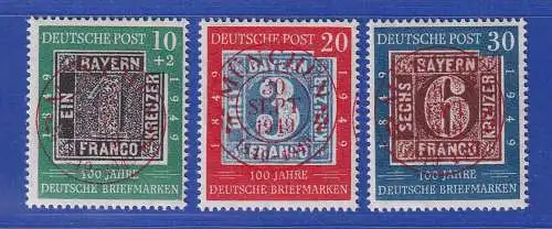 Bund 1949 - 100 Jahre dt. Briefmarken Mi-Nr. 113-115 roter So.-O MÜNCHEN