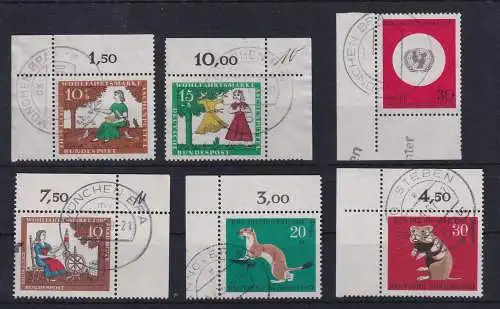 Bund 1965-1967 Lot 6 Eckrandstücke gestempelt