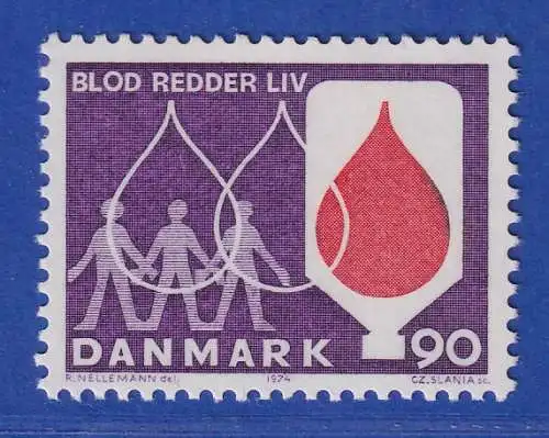 Dänemark 1974 Mi.-Nr.555  Blutspendedienst  **/ MNH