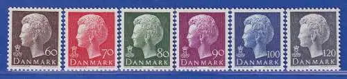 Dänemark 1974 Mi.-Nr.557-562 Freimarken Königin Margarethe II **/ MNH