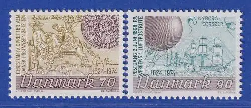 Dänemark 1974 Mi.-Nr.577-578  350 Jahre Dänische Post **/ MNH