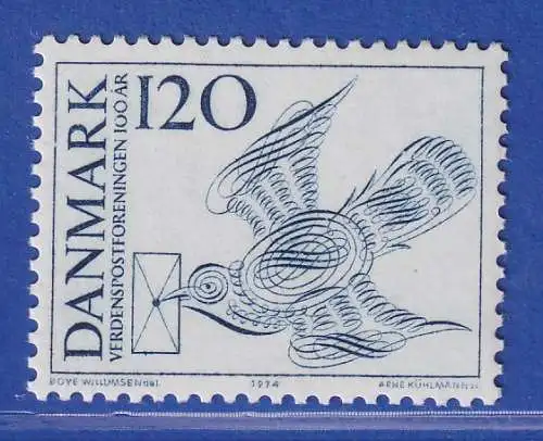 Dänemark 1974 Mi.-Nr.579  100 Jahre Weltpostverein **/ MNH