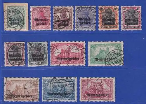 Memelgebiet 1920 Germania Mi.-Nr. 1-13 O teils gpr. HUYLMANS BPP