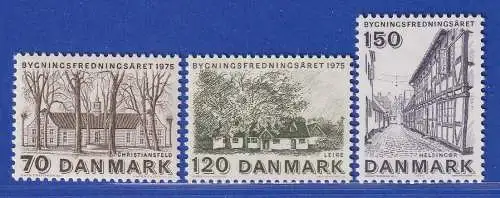 Dänemark 1975 Mi.-Nr.592-594  Europäisches Denkmalschutzjahr  **/ MNH