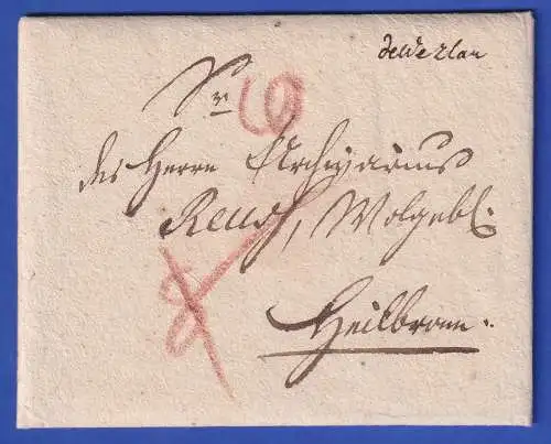 Hessen 1786 Brief von Wetzlar nach Heilbronn