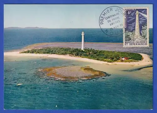 Neukaledonien 1965 Mi.-Nr. 414 Leuchtturm auf Ersttags-Maximumkarte So.-O NOUMEA