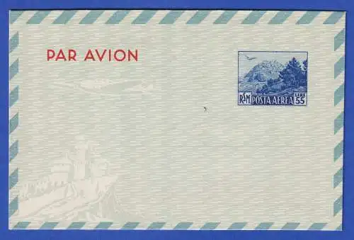 San Marino 1950 GA Luftpost-Faltbrief (Aerogramm) Mi.-Nr. LF 2 ungebraucht