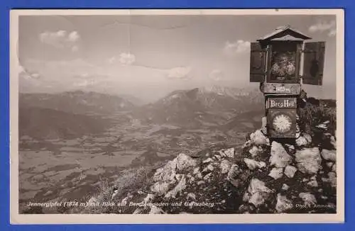 Bund 1951 Posthorn 5 Pfg. Mi.-Nr. 125 Paar auf AK Jennergipfel O BERCHTESGADEN