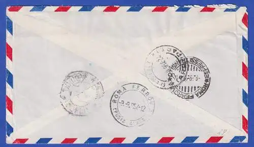 Bund 1951 Posthorn Mi.-Nr. 124,125,130,133 u.a. in MiF auf LP-Eilbrief O MÜNCHEN