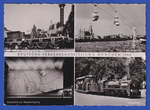 Bund 1953 Verkehrsausstellung München Mi.-Nr. 168 auf Souvenirkarte mit So.-O