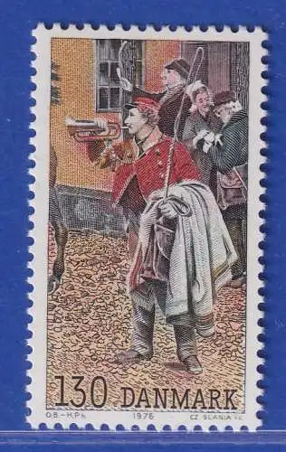 Dänemark 1976 Mi.-Nr.628 HAFNIA'76 Postkutscher mit Horn **/MNH