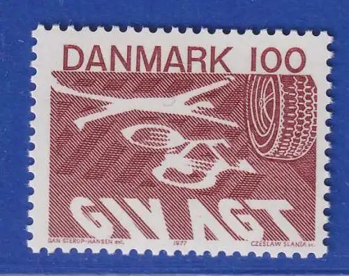 Dänemark 1977 Mi.-Nr.637  Neue Straßenverkehrsordnung **/MNH