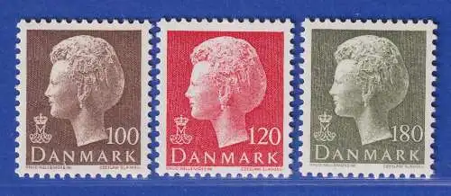 Dänemark 1977 Mi.-Nr.649-651 Freimarken: Königin Margrehe II.  **/MNH