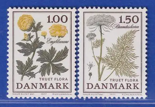 Dänemark 1977 Mi.-Nr.653-654  Bedrohte Flora  **/MNH