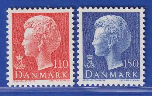 Dänemark 1978 Mi.-Nr.657-658  Freimarke: Königin Margrthe II. **/MNH