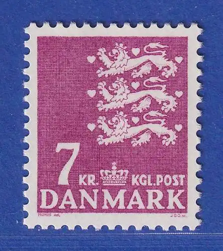 Dänemark 1978 Mi.-Nr.659  Freimarke: Kleines Reichswappen  **/MNH