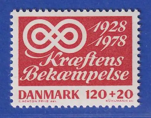 Dänemark 1978 Mi.-Nr.672 50 Jahre Kampf gegen den Krebs **/MNH