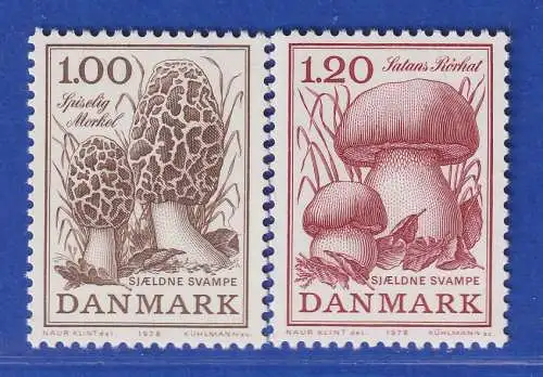 Dänemark 1978 Mi.-Nr.673-674  Seltene Pilze  **/MNH