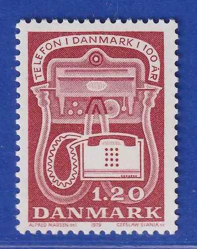 Dänemark 1979 Mi.-Nr.675  100 Jahre Telefon in Dänemark  **/MNH