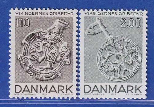 Dänemark 1979 Mi.-Nr.688-689  Kunstgegenstände aus der Wikingerzeit **/MNH