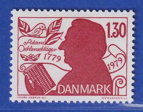 Dänemark 1979 Mi.-Nr.694 200.Geburtstag von Adam Oehlenschläger. **/MNH