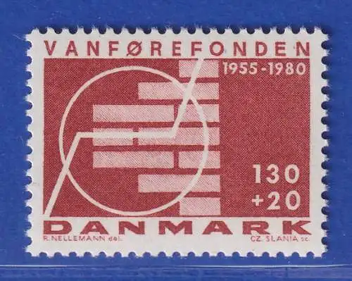 Dänemark 1980 Mi.-Nr.698  25 Jahre Stiftung zur Hilfe Körperbehinderter **/MNH