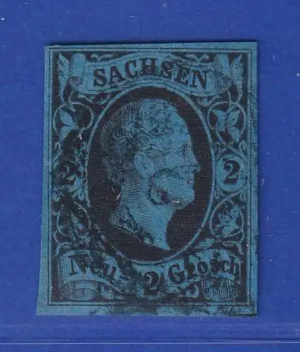 Sachsen 1852 König Friedrich August II. 2 Ngr. Mi.-Nr. 7 gestempelt