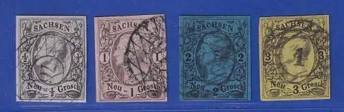 Sachsen 1855 König Johann I.  Mi.-Nr. 8-11 Satz kpl. gestempelt