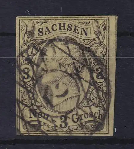 Sachsen 1855 König Johann I. 3 Ngr Mi.-Nr. 11 O 2 Leipzig