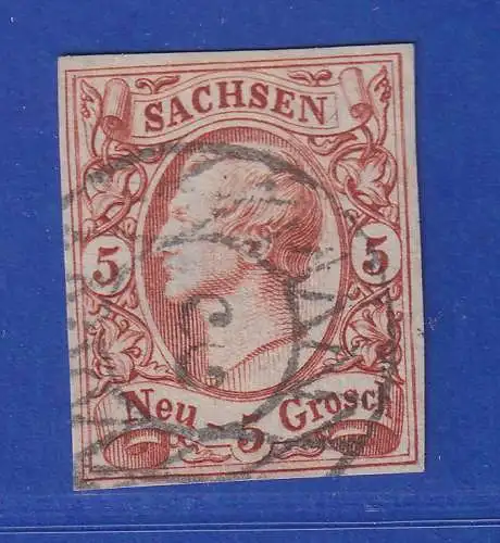 Sachsen 1856 König Johann I. 5 Ngr. Mi.-Nr. 12a O 3 Dresden-Neustadt