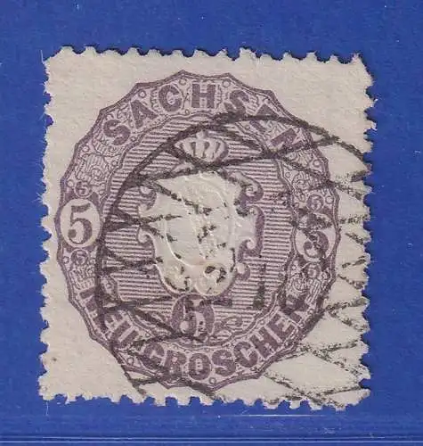 Sachsen 1866 Wappen 5 Ngr. Mi.-Nr. 19b O 210 Buchholz bei Annaberg