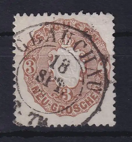 Sachsen 1863 Wappen 3 Ngr. Mi.-Nr. 18b O GLAUCHAU