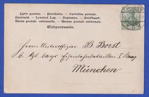 Bildpostkarte Porträt Albert Reich 1905 gelaufen nach München