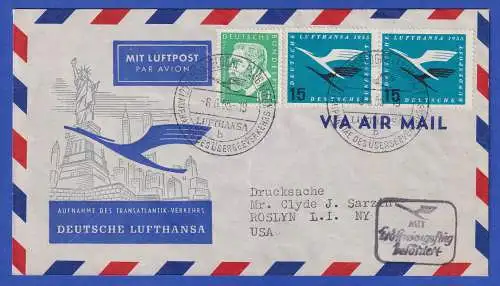 Bund 1955 Mi.-Nr. 207 Paar und 209 als MiF auf LP-Brief So.-O DÜSSELDORF