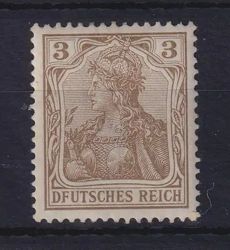 Dt. Reich 1902 Germania DFUTSCHES REICH 3 Pfg.  Mi.-Nr. 69 I ungebraucht *