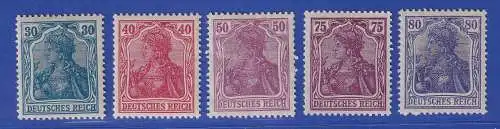 Dt. Reich 1920 Germania Mi.-Nr. 144-146, 148-149 Type I ungebraucht *