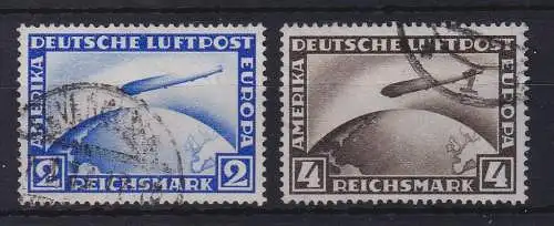 Dt. Reich 1928 Flugpostmarken Zeppelin 2 und 4 RM  Mi.-Nr. 423-424  gestempelt